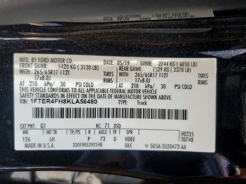 2019 FORD RANGER XL 12