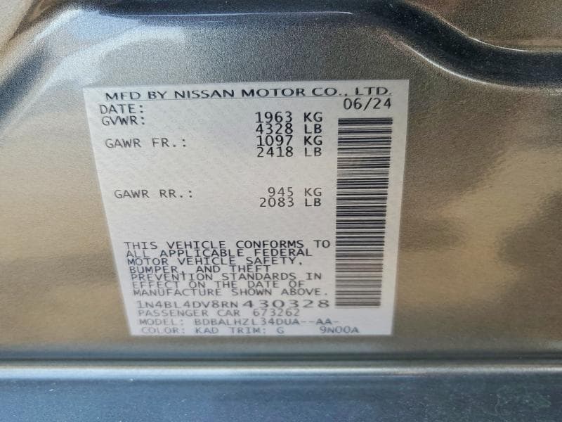2024 NISSAN ALTIMA SV 12