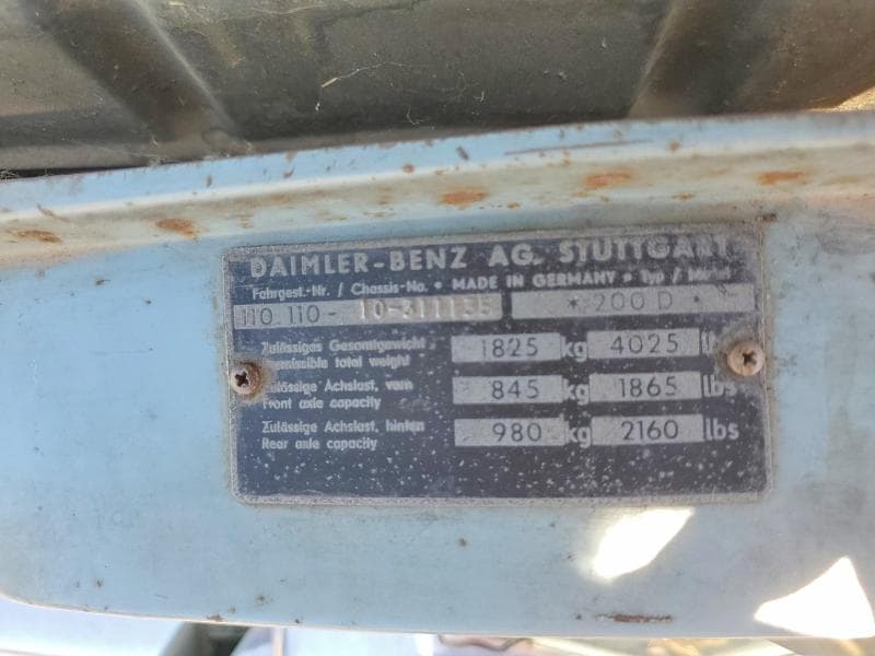 1967 MERCEDES-BENZ B200 12