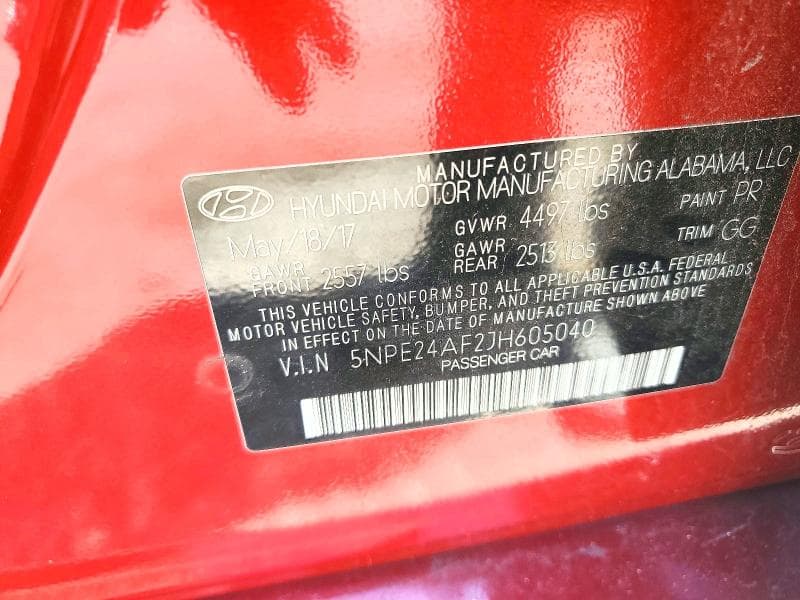 2018 HYUNDAI SONATA SE 12