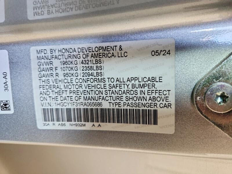 2024 HONDA ACCORD EX 12