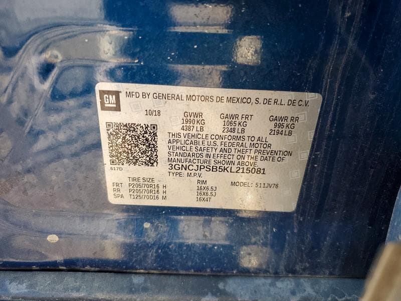 2019 CHEVROLET TRAX 1LT 13