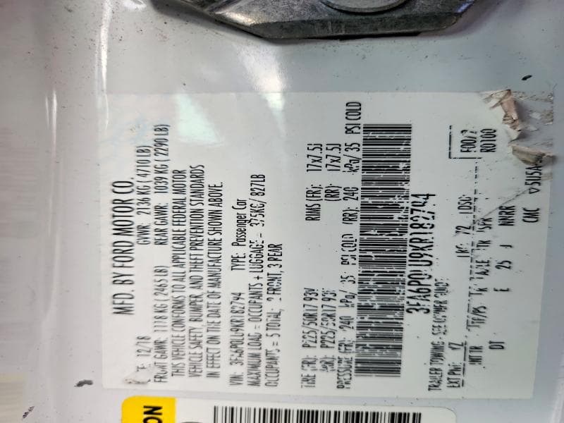2019 FORD FUSION SE 12
