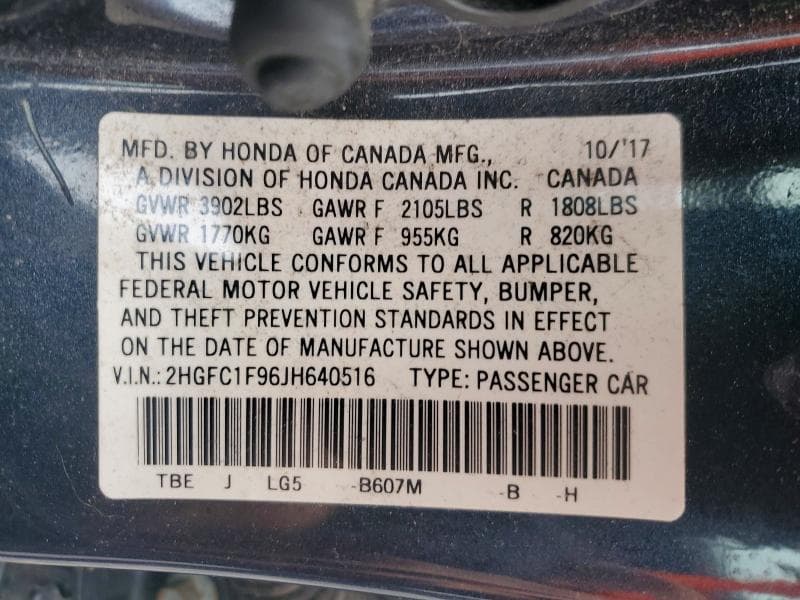 2018 HONDA CIVIC TOURING 13