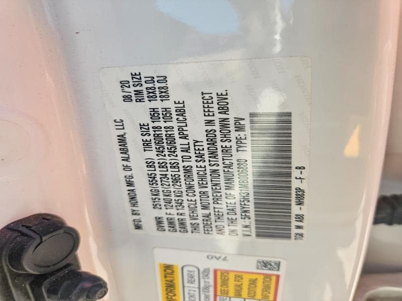 2021 HONDA PILOT EX 13