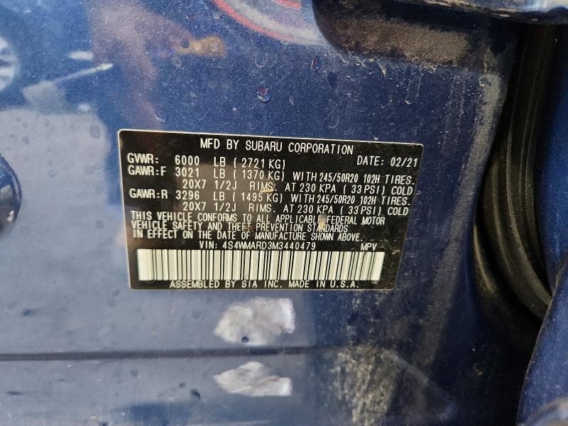 2021 SUBARU ASCENT TOURING 13