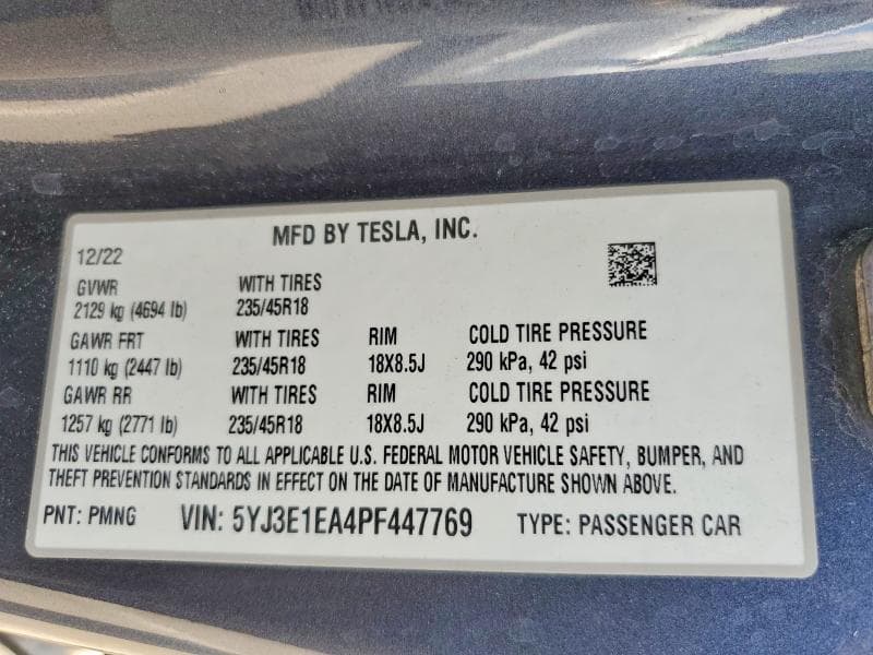 2023 TESLA MODEL 3 12