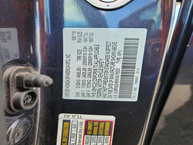 2019 HONDA CR-V EXL 13