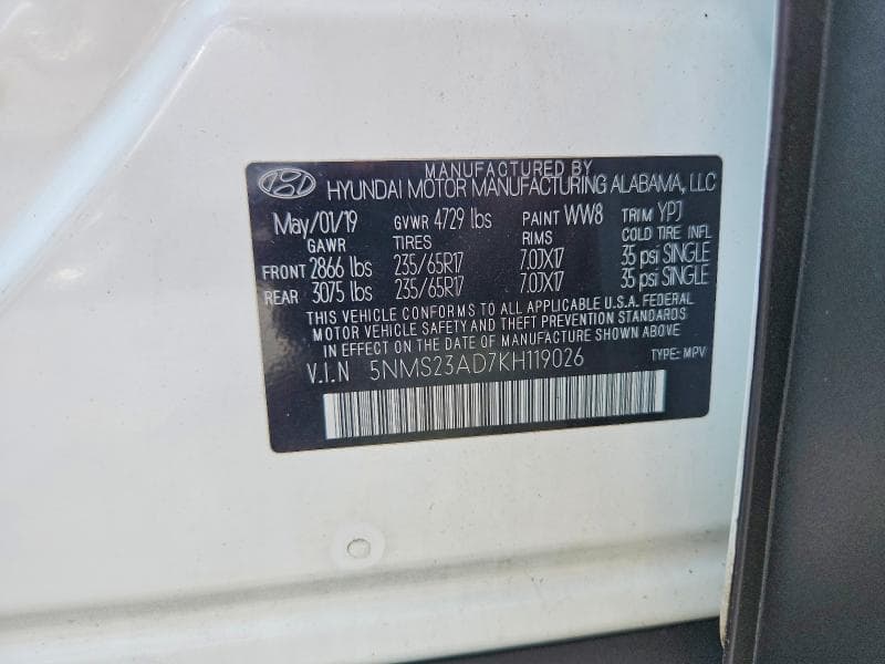 2019 HYUNDAI SANTA FE SE 12