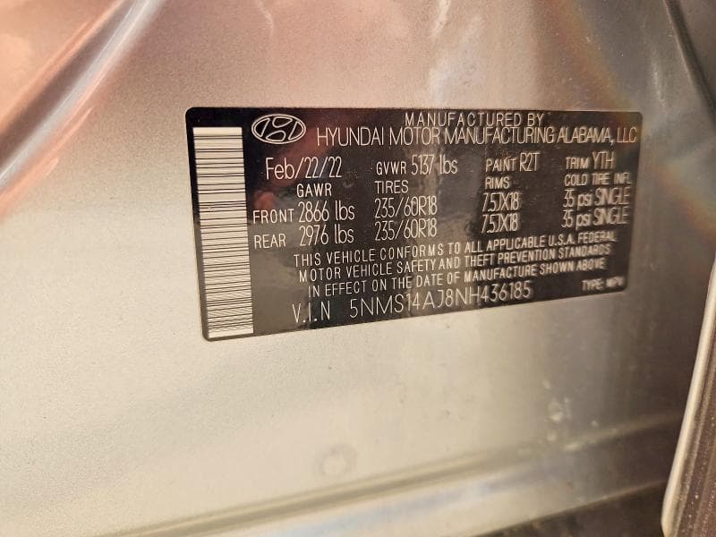 2022 HYUNDAI SANTA FE SE 12