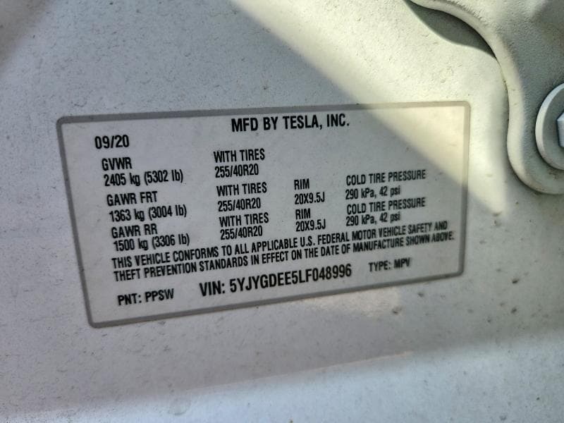 2020 TESLA MODEL Y 12