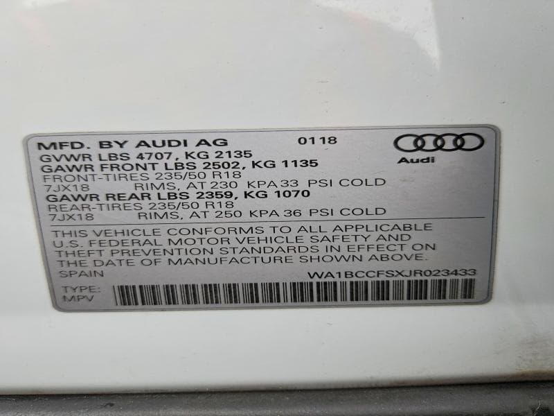 2018 AUDI Q3 PREMIUM 13