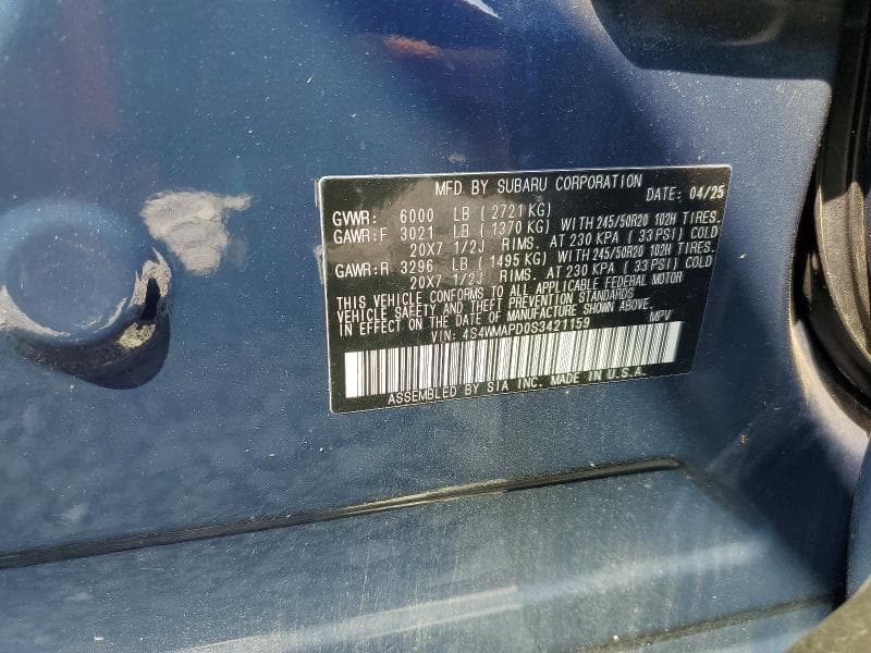 2025 SUBARU ASCENT LIMITED 13
