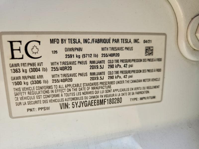 2021 TESLA MODEL Y 13