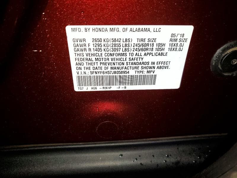 2018 HONDA PILOT EXL 13
