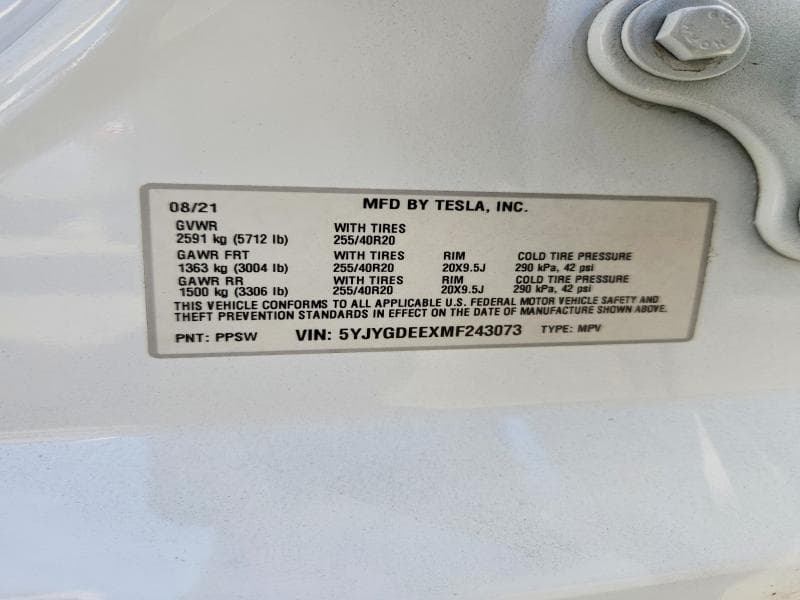 2021 TESLA MODEL Y 12