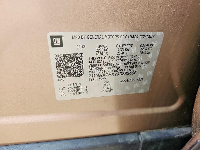 2018 CHEVROLET EQUINOX LT 13