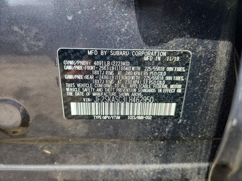 2020 SUBARU FORESTER LIMITED 13