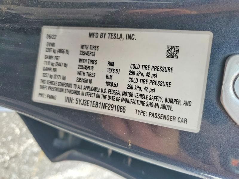 2022 TESLA MODEL 3 12