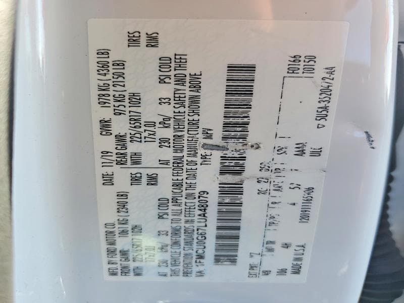 2020 FORD ESCAPE SE 12