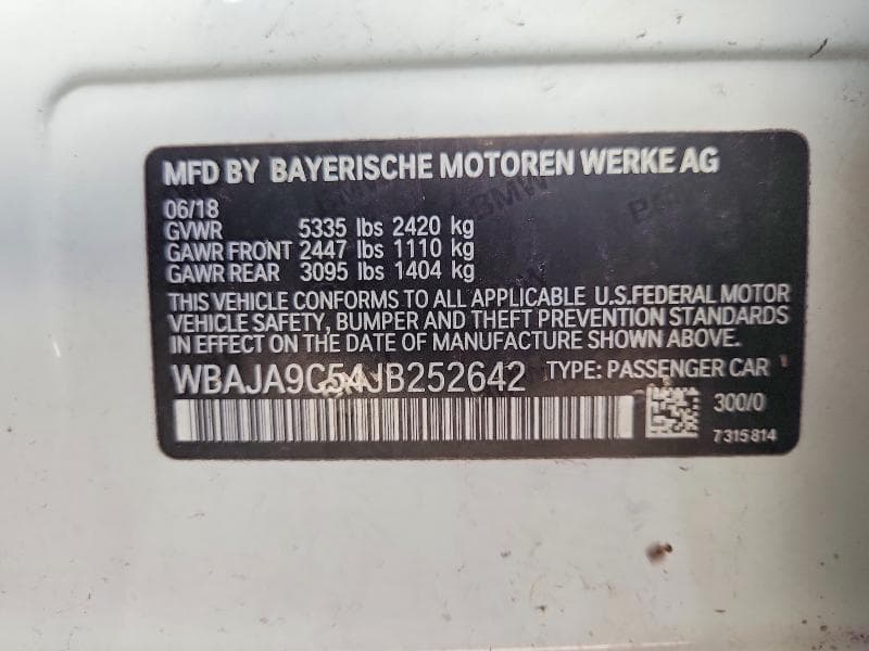 2018 BMW 530E 12