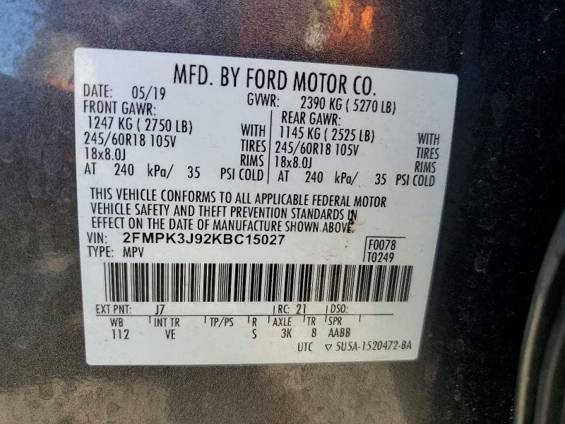 2019 FORD EDGE SEL 14