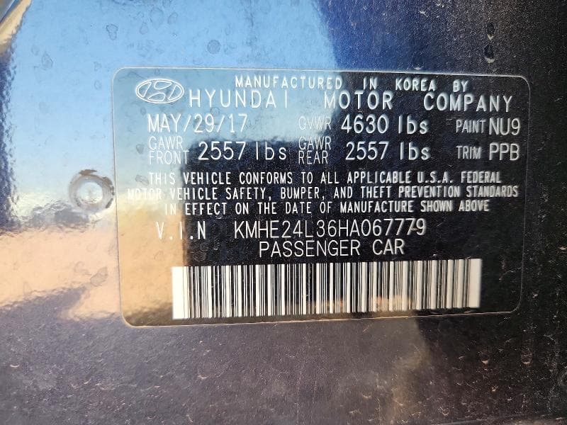 2017 HYUNDAI SONATA HYBRID SE 12