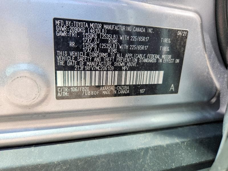2021 TOYOTA RAV4 LE 13