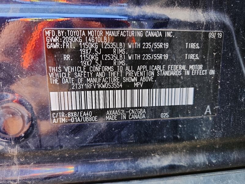 2019 TOYOTA RAV4 LIMITED 12