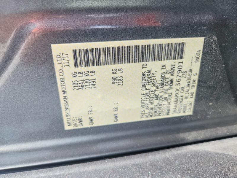 2018 NISSAN MAXIMA 3.5 SV 12