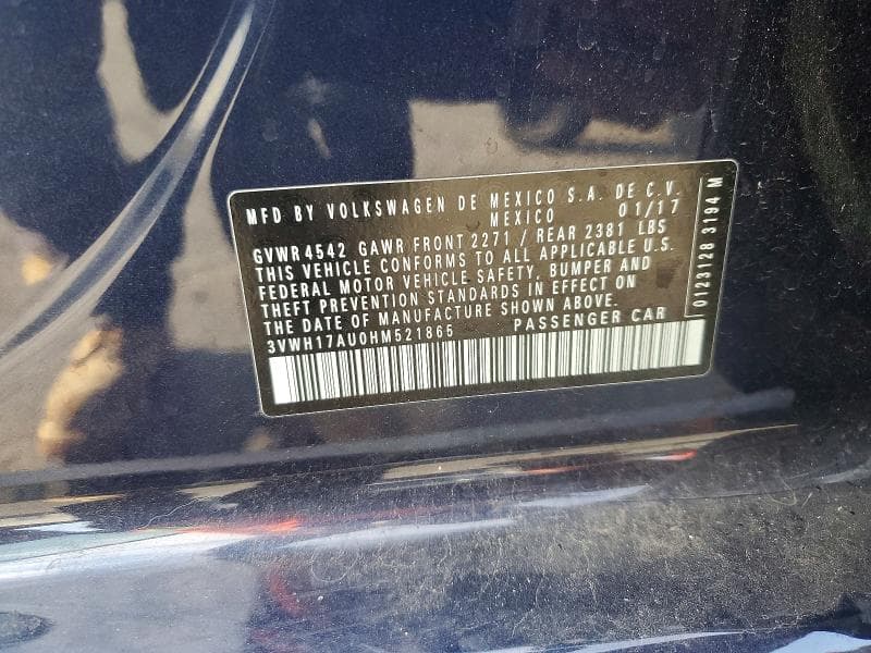 2017 VOLKSWAGEN GOLF ALLTRACK S 14