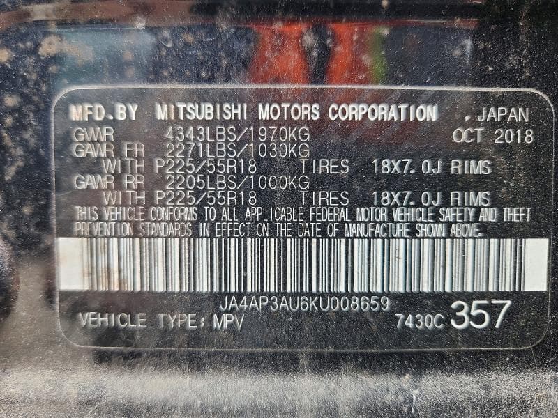 2019 MITSUBISHI OUTLANDER SPORT ES 12