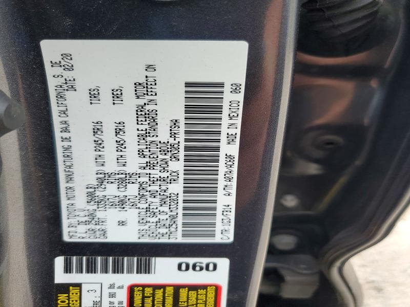2020 TOYOTA TACOMA SR V6 12