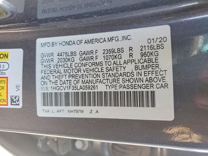 2020 HONDA ACCORD SPORT 12