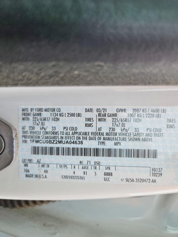 2021 FORD ESCAPE SE 14