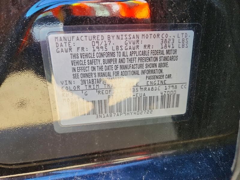 2017 NISSAN SENTRA SV 12