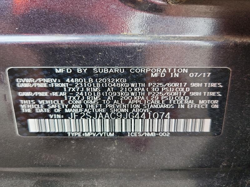 2018 SUBARU FORESTER 2.5I 12