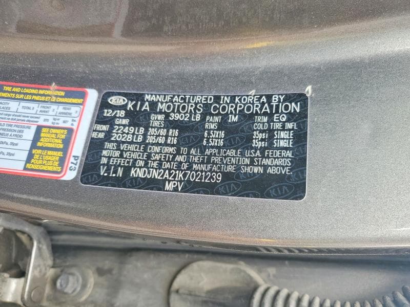 2019 KIA SOUL BASE 12