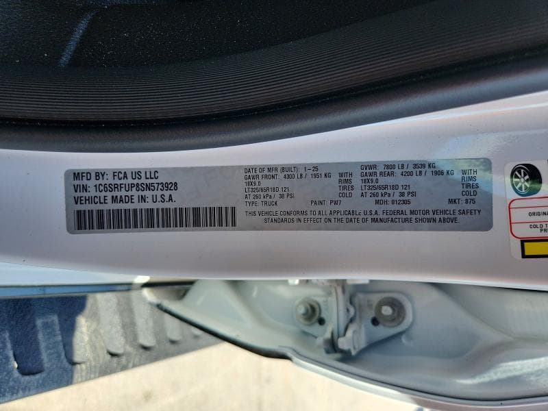 2025 RAM 1500 RHO 12