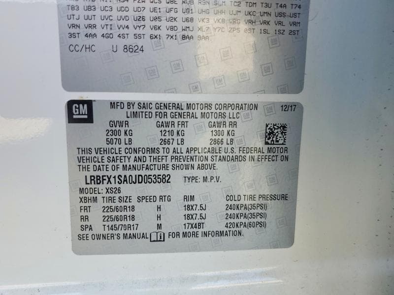 2018 BUICK ENVISION ESSENCE 13