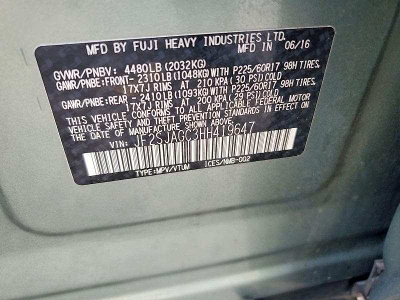 2017 SUBARU FORESTER 2.5I PREMIUM 12
