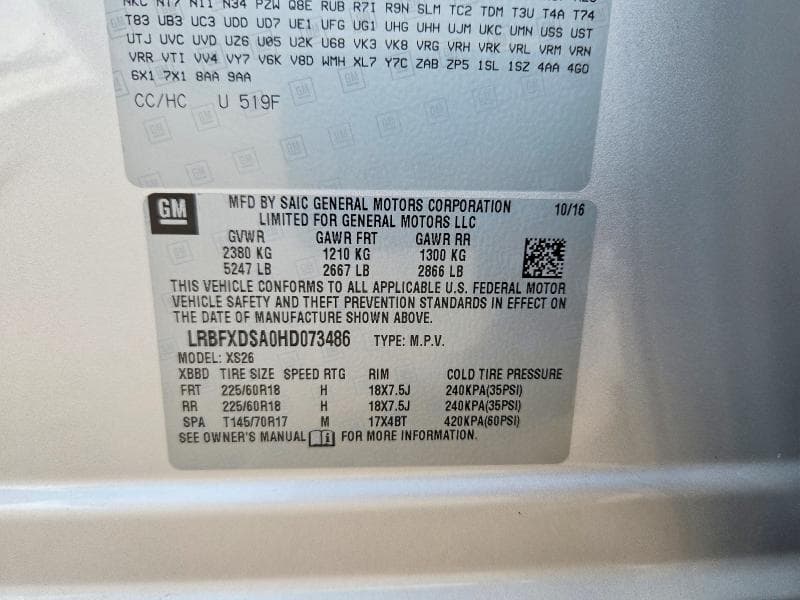2017 BUICK ENVISION ESSENCE 12