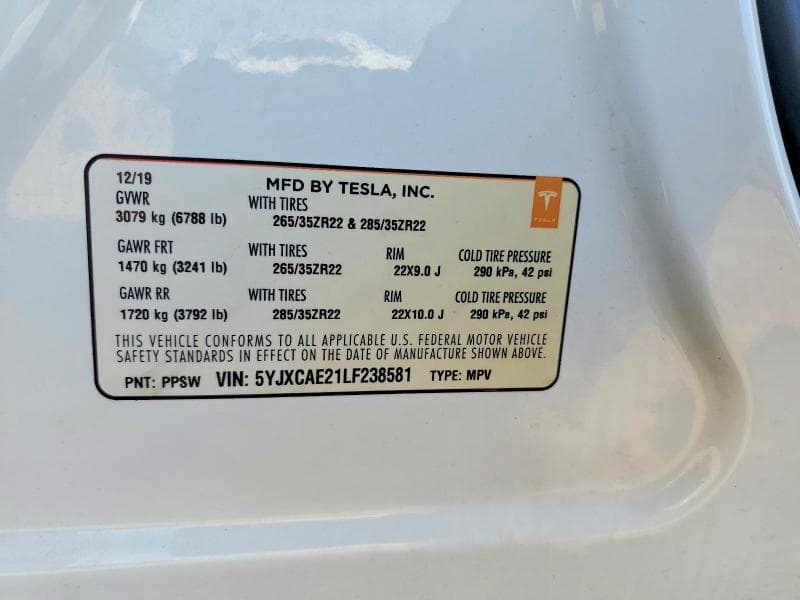 2020 TESLA MODEL X 13