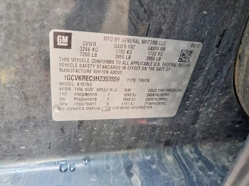 2017 CHEVROLET SILVERADO K1500 LT 12