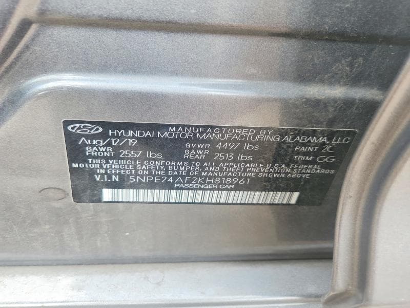 2019 HYUNDAI SONATA SE 12
