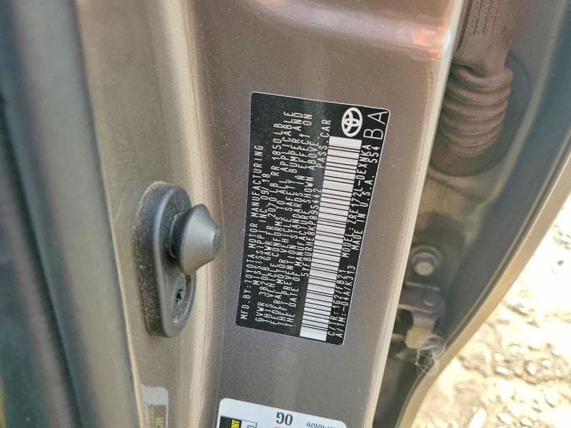 2019 TOYOTA COROLLA LE 12