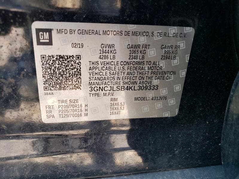 2019 CHEVROLET TRAX 1LT 12