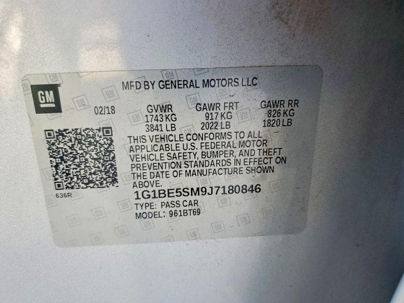 2018 CHEVROLET CRUZE LT 13