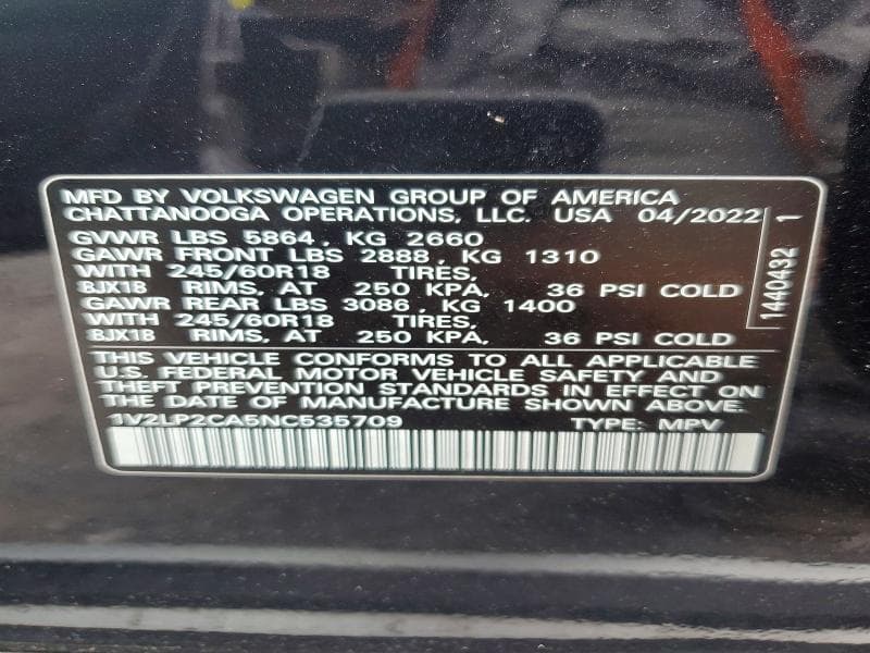 2022 VOLKSWAGEN ATLAS SE 13