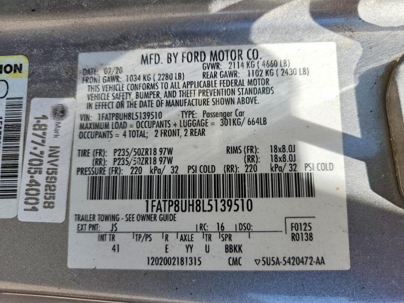 2020 FORD MUSTANG 13